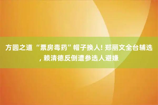 方圆之道 “票房毒药”帽子换人! 郑丽文全台辅选, 赖清德反倒遭参选人避嫌
