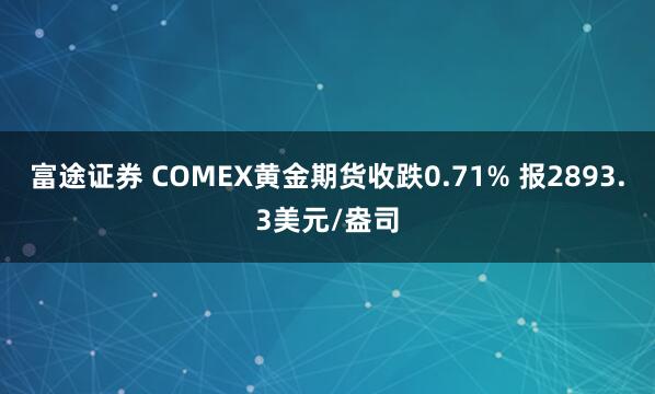 富途证券 COMEX黄金期货收跌0.71% 报2893.3美元/盎司