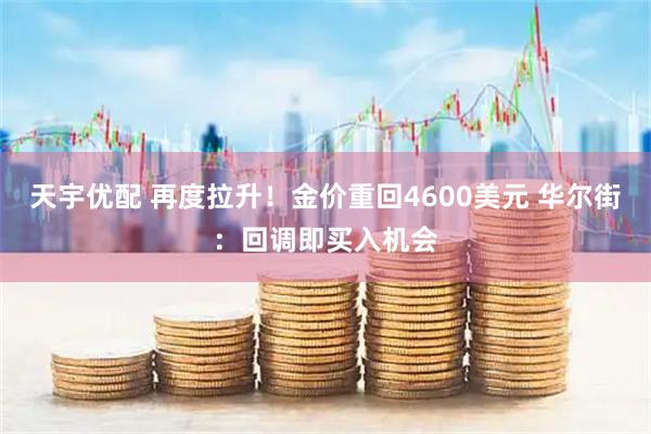 天宇优配 再度拉升！金价重回4600美元 华尔街：回调即买入机会