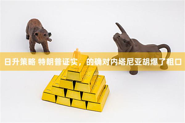 日升策略 特朗普证实，的确对内塔尼亚胡爆了粗口